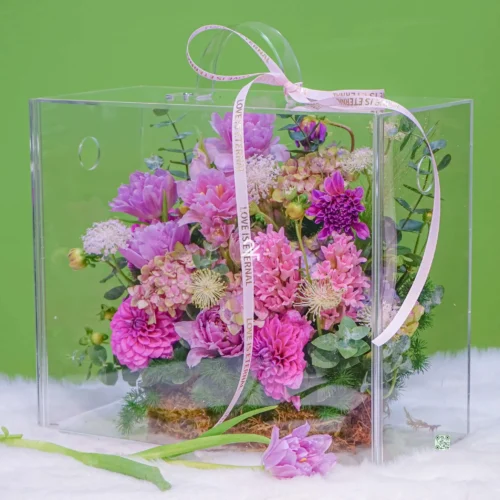 hộp hoa mica f24mc001